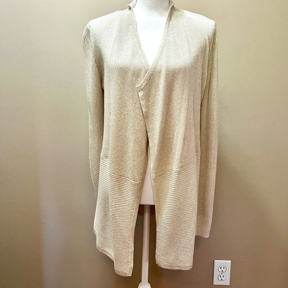 NWT Premise Gold Threaded Cardigan Size Medium